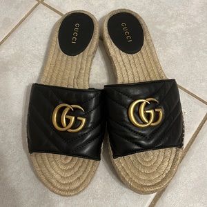 Gucci shoes women 37 GG Mormont leather espadrille sandal